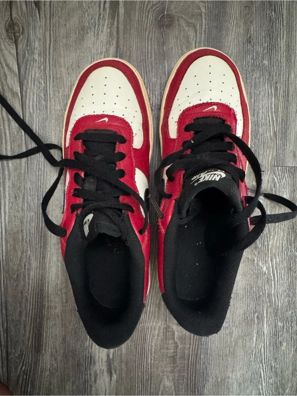 2016 Nike Air Force 1 ‘Gym Red’ Low Top Sneakers in Red, White & Black